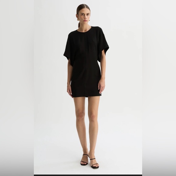 REVOLVE Dresses & Skirts - Amanda Uprichard dress size P (XS) black mini dress with tie waist short sleeves